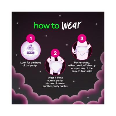 Whisper Bindazzz Nights Period Panties for women and girls, 185g 6's - Sanitary Napkins