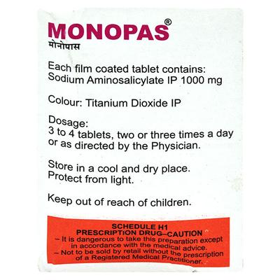 Monopas 1000mg Tablet 6'S - Tuberculosis (Tb)-Ant