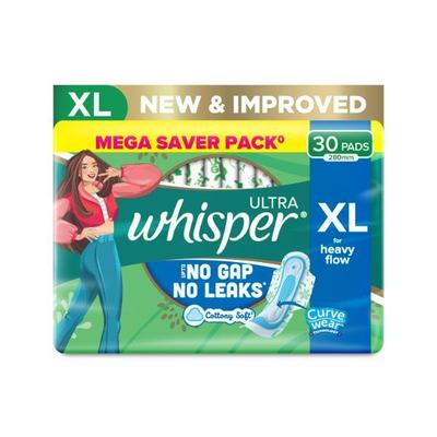 Whisper Ultra Clean Sanitary Pads (XL) 30's - Sanitary Napkins