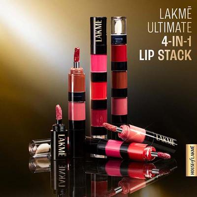 Lakme Ultimate Glam 4 in 1 lip stack, Nice Nudes 4 ml - Liquid Lipsticks