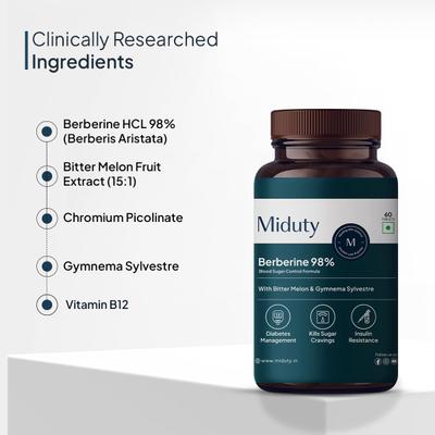 Miduty Berberine 98% Tablets 60's - Diabetes (Fitness)