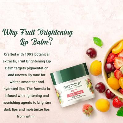 Biotique Fruit Brightening Lip Balm 12 gm - Lip Balms