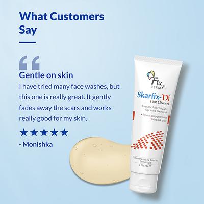 Fixderma Skarfix -TX Face Cleanser with Tranexamic Acid, Kojic Acid & Niacinamide 75 gm - Face Wash & Cleansers