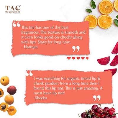 TAC - The Ayurveda Co. Lip & Cheek Tint Minis Pink Satsuma Orange Retro Red Plum Peach Nude Pink 20 gm - Lip Stains & Tints
