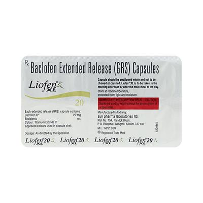 Liofen XL 20mg Capsule 10'S - Muscle Cramps/Spasticity-Mus