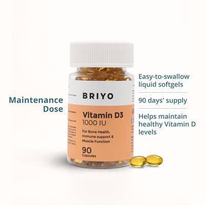Briyo Vitamin D3 1000 IU Softgel 90's - Multi-Vitamins