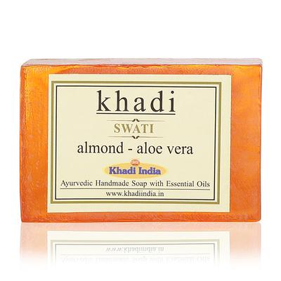 Khadi Swati Ayurvedic Handmade Soap - Almond & Aloe Vera 125 gm - Soaps