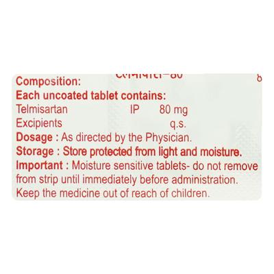 Telmavas 80Mg Tablet 10's - Hypertension-Ang