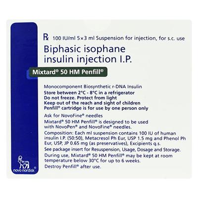 Mixtard 50Hm Penfill Cartridge 1X3ml - Diabetes-Ins