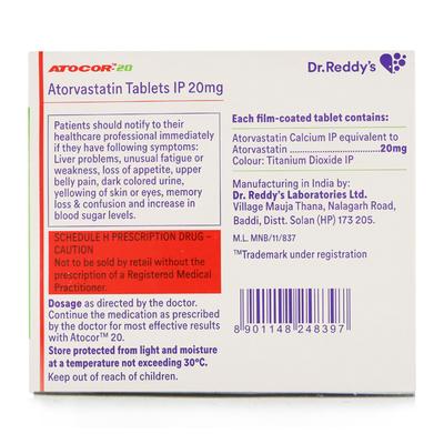 ATOCOR 20mg Tablet 15's - High Cholesterol-Dys