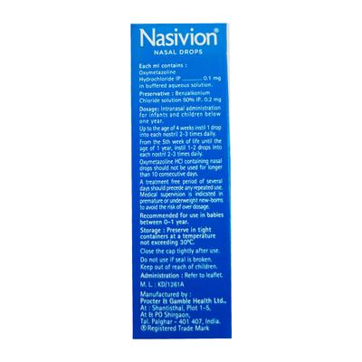 Nasivion Mini Baby Drops 10ml - Nasal Congestion-Nas