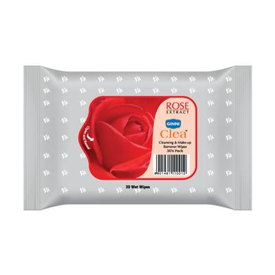GINNI Cleansing & Makeup Remover Wet Wipes (Rose) (30's Wipes/Pack) 1's - Make Up Removers