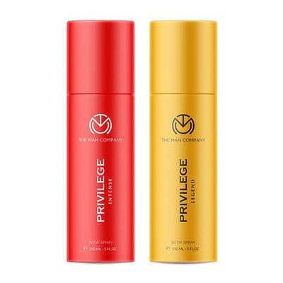 The Man Company Privilege Deodorants for Men - Legend & Intense (150ml X 2) 1's - Men Perfumes (Edt/Edp)