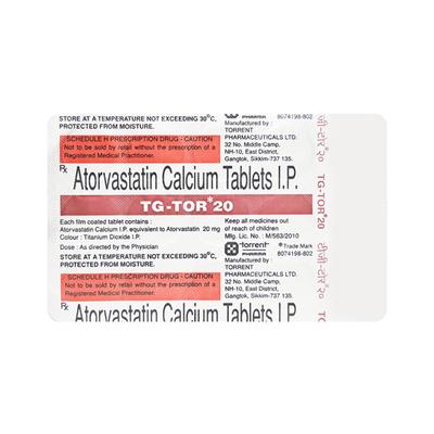 TG TOR 20 Tablet 15's - High Cholesterol-Dys