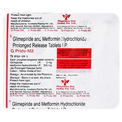 GPRIDE M 2mg Tablet 10's - Diabetes-Ant