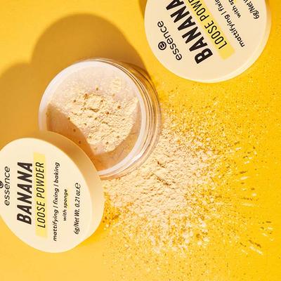 Essence Banana Loose Powder Mattifying, Fixing, Baking with Sponge 6gm - Loose Powder