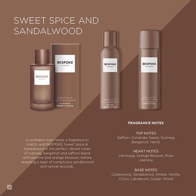 BESPOKE London Sweet Spice and Sandalwood Body Spray 150 ml - Men Deodorants/Roll-Ons