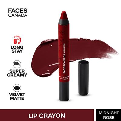 Faces Canada Ultime Pro Matte Lip Crayon Midnight Rose 12 2.8 Gm - Lip Crayons