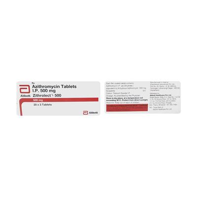 Zithrolect 500mg Tablet 3'S - Bacterial Infections-Mac