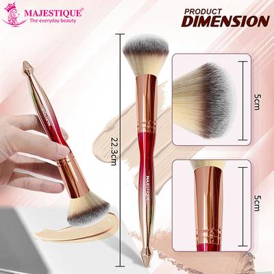 Majestique Large Premium Powder and Foundation Brush for Liquid, Cream, Blending - Multicolor 1's - Face Brush
