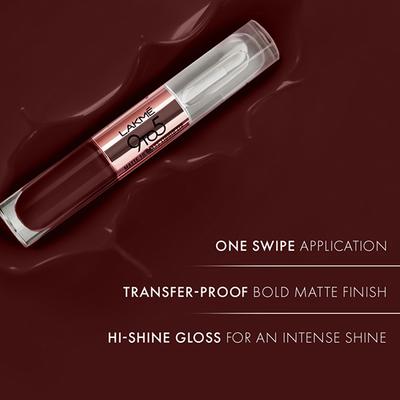 Lakme 9 to 5 Matte to Glass Liquid Lip - Mulberry Wine 7.6 ml - Liquid Lipsticks