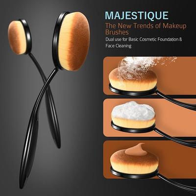 Majestique Premium Case Soft Makeup Brush Set Oval 155gm 10's - Face Brush