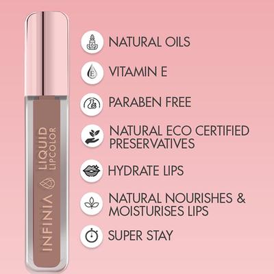 Infinia Liquid Lip Color Liquid Lipstick M 92 Long Lasting and Waterproof 5 ml - Liquid Lipsticks