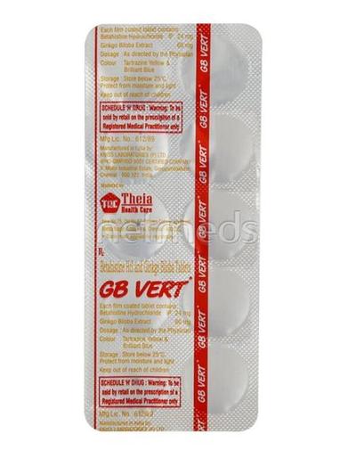 GB Vert Tablet 10'S - Vertigo-Ant