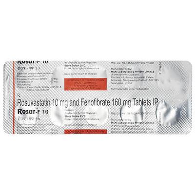 Rosur F 10mg Tablet 10'S - High Cholesterol-Dys