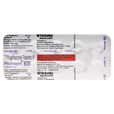 PIOHOPE 30mg Tablet 10's - Diabetes-Ant