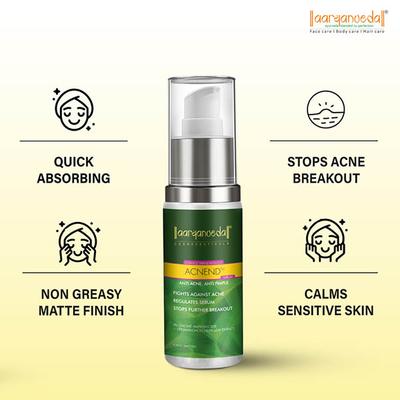 Aryanveda Acnend Serum For Helps Reduces Acne & Pigmentations 50 ml - Face Serum
