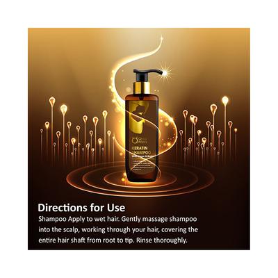 Qraamen Keratin Shampoo with Ginger and Biotin for Nourished and Thick Hair - Sulfate and Paraben Free 200 ml - Shampoos