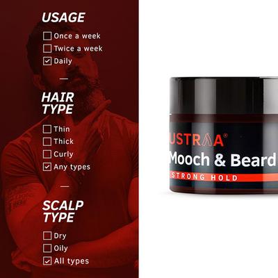Ustraa Mooch & Beard Wax - Strong Hold 50 gm - Beard Wax