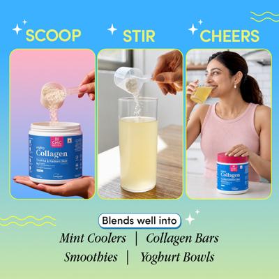 Chicnutrix Mighty Collagen Powder - Japanese Marine Collagen Peptides Lemonade Flavour 237.50 g - Hair & Skin