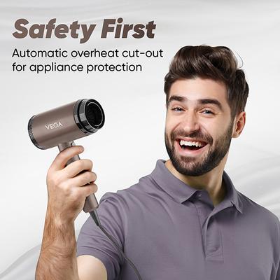 Vega Dry-Up 2000W Hair Dryer For Men & Women With 3 Heat/1 Speed Setting & Cool Shot Button, (Vhdh-36) - Hair Dryers