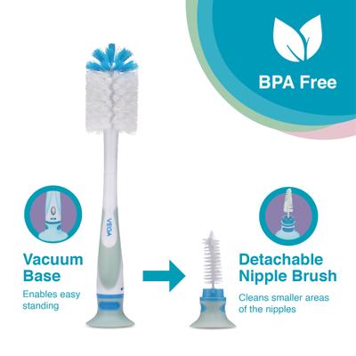 Vega Baby & Mom 2-in-1 Bottle, Nipple Brush & BPA Free 1's - Breast Feeding Tools