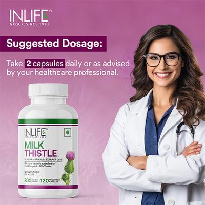 INLIFE Milk Thistle 800 mg Vegetarian Capsule 120's - Vital Health