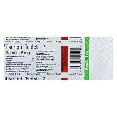 RAMILET 5 Tablet 10's - Hypertension-ACE
