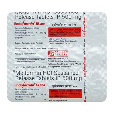 ENDOFORMIN SR 500 Tablet 15's - Diabetes-Ant