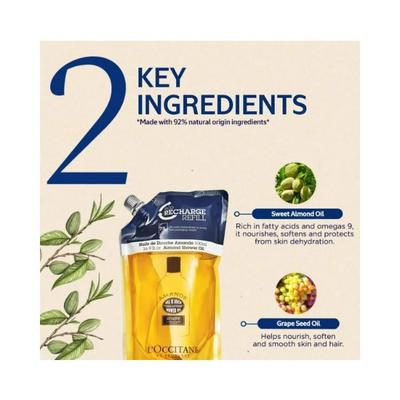 L'Occitane Almond Shower Oil Eco-Refill 500 ml - Shower Gels & Body Wash