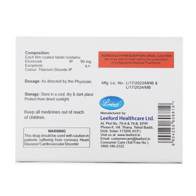 Etoford 90mg Tablet 10'S - Pain relief-Nsa