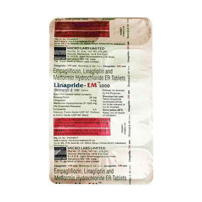 LINAPRIDE EM 1000 Tablet 10's - Diabetes-Ant