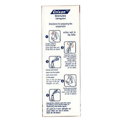 Crixan Granules 125mg Mixed fruit Flavour Suspension 30ml - Bacterial Infections-Mac