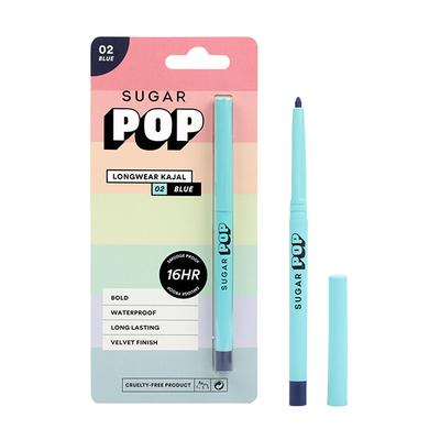 SUGAR POP Longwear Kajal - 02 Blue 3 gm - Kajal & Kohls