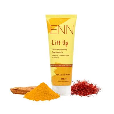 ENN Litt Up Ubtan Skin Brightening Facewash And Litt Up Ultra Light Brightening Sunscreen SPF 50 kits 100 ml - Facial Kits