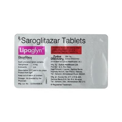 Lipaglyn 4mg Tablet 10'S - Diabetes-Ant