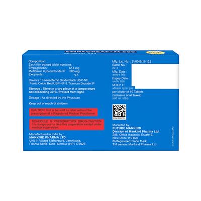 EMPAGREAT M 500 Tablet 10's - Diabetes-Ant