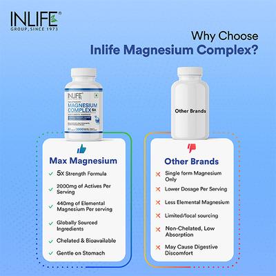INLIFE Magnesium Complex Glycinate 5X 2000mg Tablets 60's - Multi-Vitamins