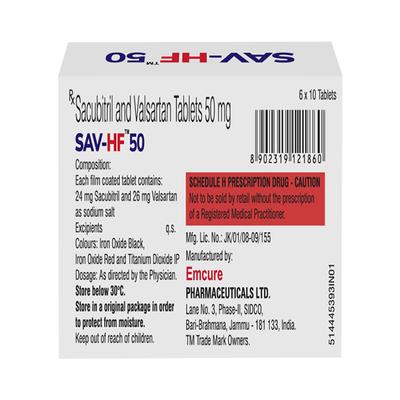 SAV HF 50 Tablet 10's - Heart Failure-Ang