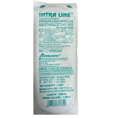 Romsons Intra Line Extension Sets 200 cm (Ref GS 3176 KAD) 1's - Catheters & Tubes